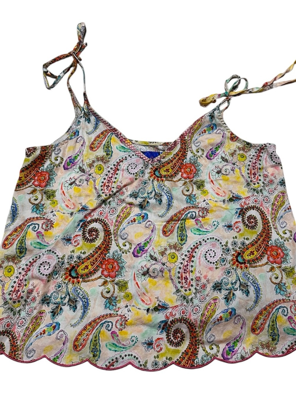 Robert Graham Multicolor Paisley Tie-Shoulder Camisole
